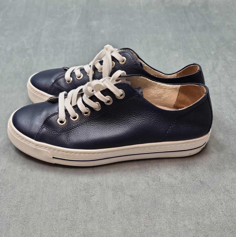 Paul Green Super Soft Leather Lace Up Casual Sneakers Women’s US 6.5 Navy Blue